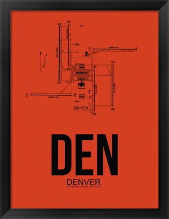 Framed DEN Denver Airport Orange Print