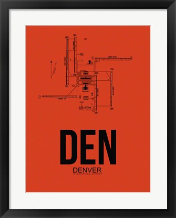 Framed DEN Denver Airport Orange Print