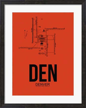 Framed DEN Denver Airport Orange Print