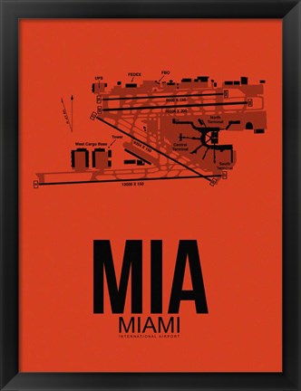 Framed MIA Miami Airport Orange Print