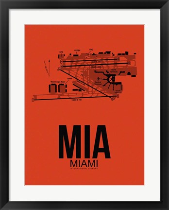 Framed MIA Miami Airport Orange Print