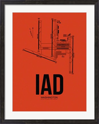 Framed IAD Washington Airport Orange Print