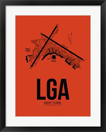 Framed LGA New York Airport Orange Print