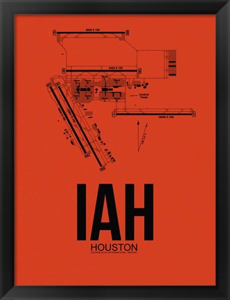 Framed IAH Houston Airport Orange Print