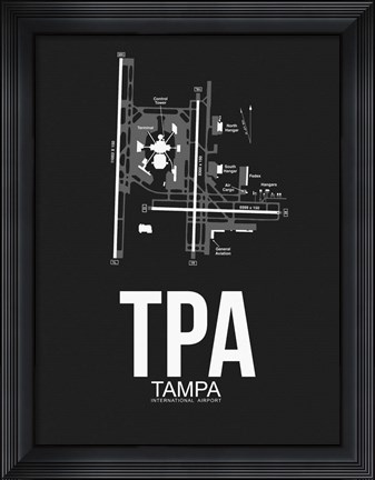 Framed TPA Tampa Airport Black Print