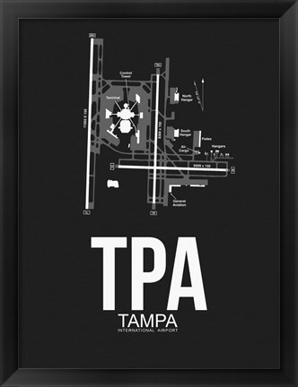 Framed TPA Tampa Airport Black Print