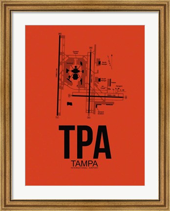 Framed TPA Tampa Airport Orange Print