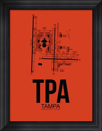 Framed TPA Tampa Airport Orange Print