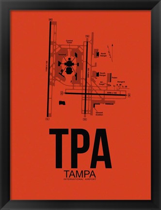 Framed TPA Tampa Airport Orange Print