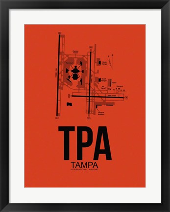 Framed TPA Tampa Airport Orange Print