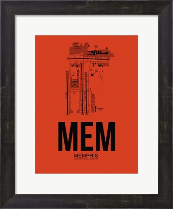 Framed MEM Memphis Airport Orange Print