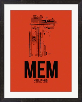 Framed MEM Memphis Airport Orange Print