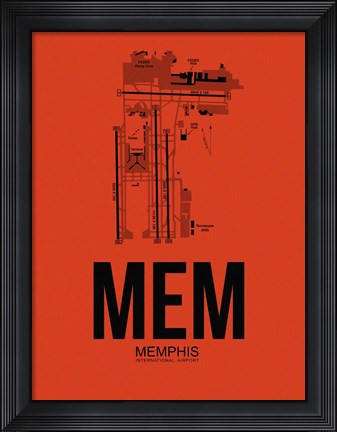 Framed MEM Memphis Airport Orange Print