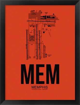 Framed MEM Memphis Airport Orange Print