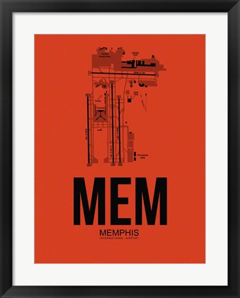 Framed MEM Memphis Airport Orange Print