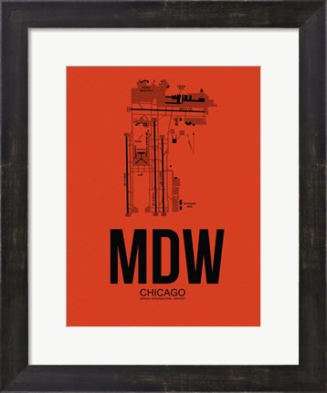 Framed MDW Chicago Airport Orange Print