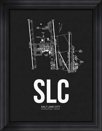 Framed Salt Lake City Airport Black Print