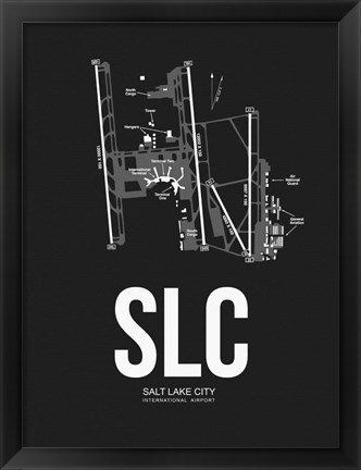 Framed Salt Lake City Airport Black Print