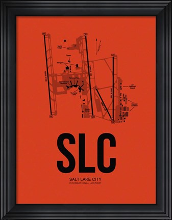 Framed Salt Lake City Airport Orange Print