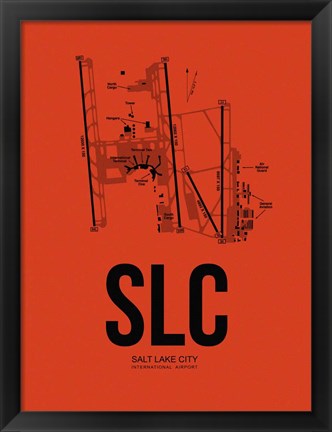 Framed Salt Lake City Airport Orange Print