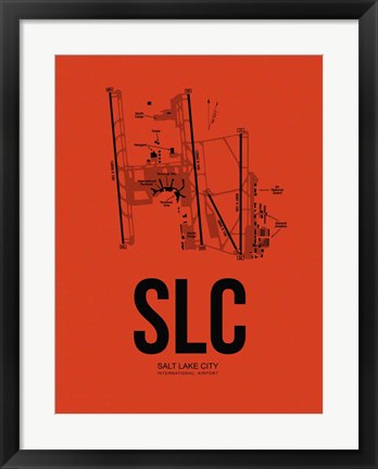 Framed Salt Lake City Airport Orange Print