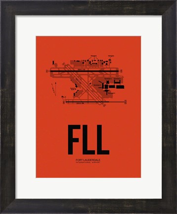 Framed FLL Fort Lauderdale Airport Orange Print