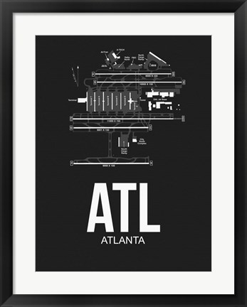 Framed ATL Atlanta Airport Black Print