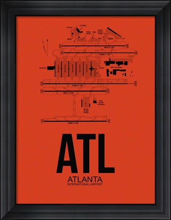Framed ATL Atlanta Airport Orange Print