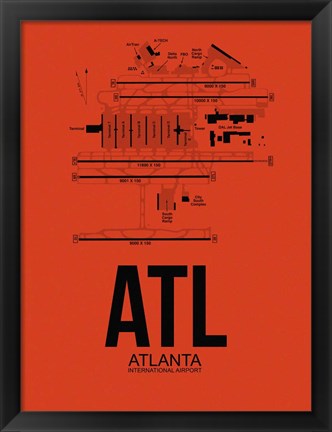 Framed ATL Atlanta Airport Orange Print