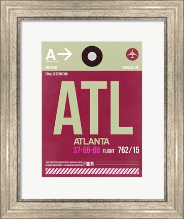 Framed ATL Atlanta Luggage Tag 2 Print