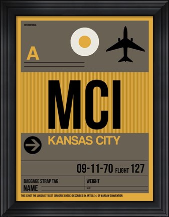 Framed MCI Kansas City Luggage Tag 1 Print