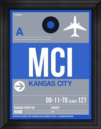 Framed MCI Kansas City Luggage Tag 2 Print