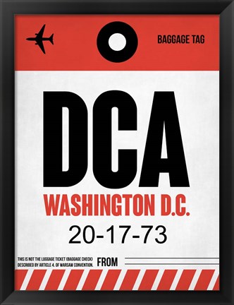 Framed DCA Washington Luggage Tag 1 Print
