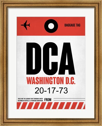 Framed DCA Washington Luggage Tag 1 Print