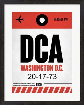 Framed DCA Washington Luggage Tag 1 Print