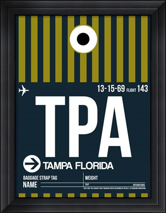 Framed TPA Tampa Luggage Tag 2 Print