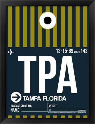 Framed TPA Tampa Luggage Tag 2 Print