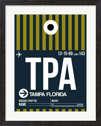 Framed TPA Tampa Luggage Tag 2 Print
