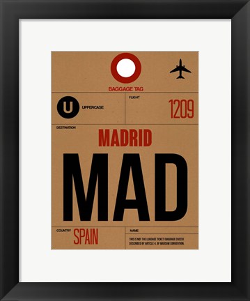 Framed MAD Madrid Luggage Tag 2 Print