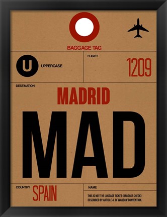 Framed MAD Madrid Luggage Tag 2 Print