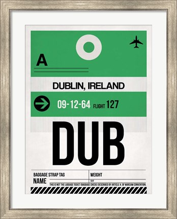 Framed DUB Dublin Luggage Tag 1 Print