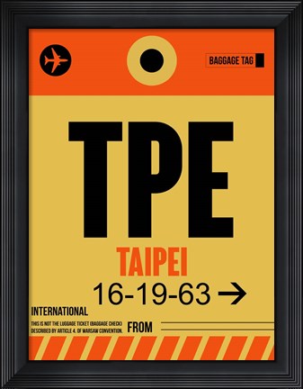 Framed TPE Taipei Luggage Tag 2 Print