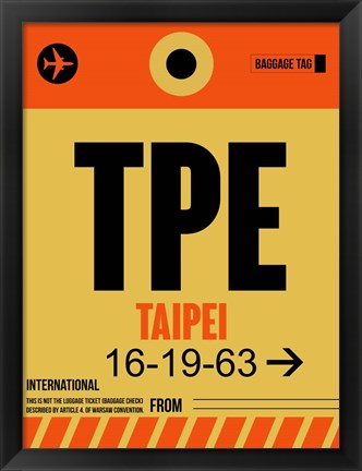 Framed TPE Taipei Luggage Tag 2 Print