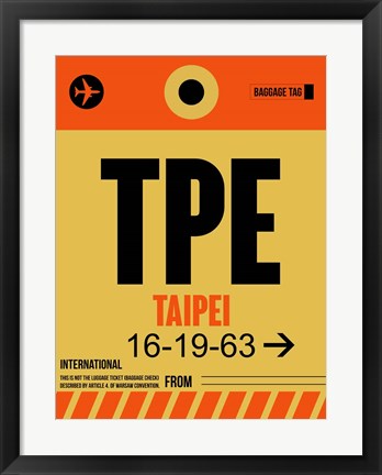 Framed TPE Taipei Luggage Tag 2 Print