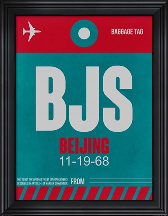 Framed BJS Beijing Luggage Tag 1 Print