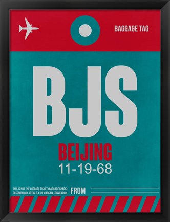 Framed BJS Beijing Luggage Tag 1 Print