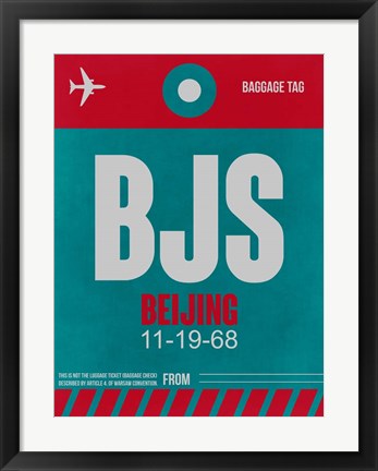 Framed BJS Beijing Luggage Tag 1 Print