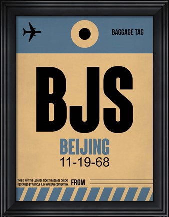 Framed BJS Beijing Luggage Tag 2 Print