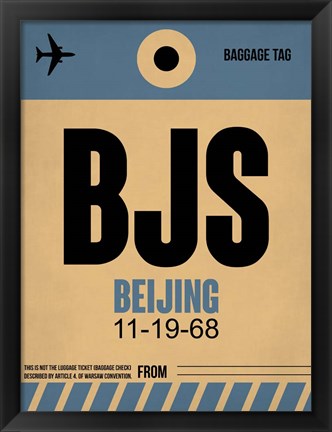Framed BJS Beijing Luggage Tag 2 Print