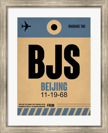 Framed BJS Beijing Luggage Tag 2 Print